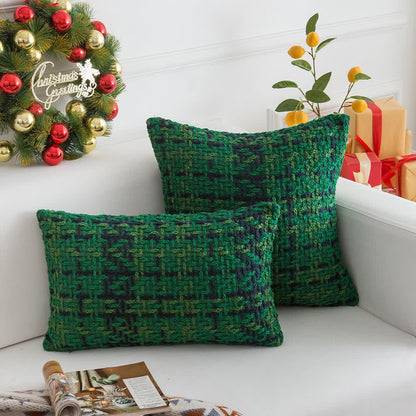 Housse de coussin jacquard à carreaux moderne - vert foncé - 2 PIÈCES - 30 cm x 50 cm - image 6