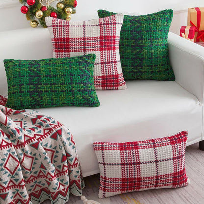 Housse de coussin jacquard à carreaux moderne - image 1