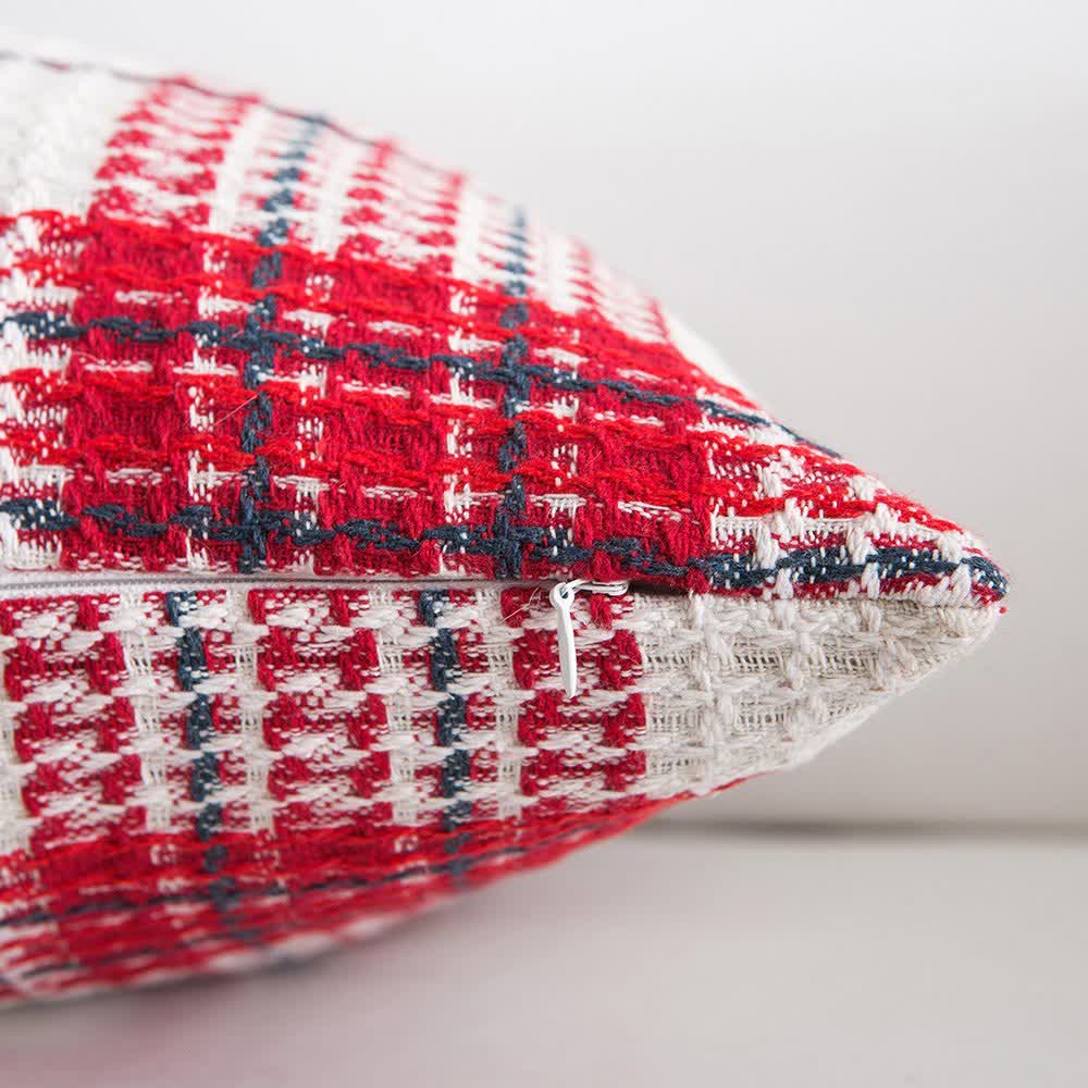 Housse de coussin jacquard à carreaux moderne - image 5