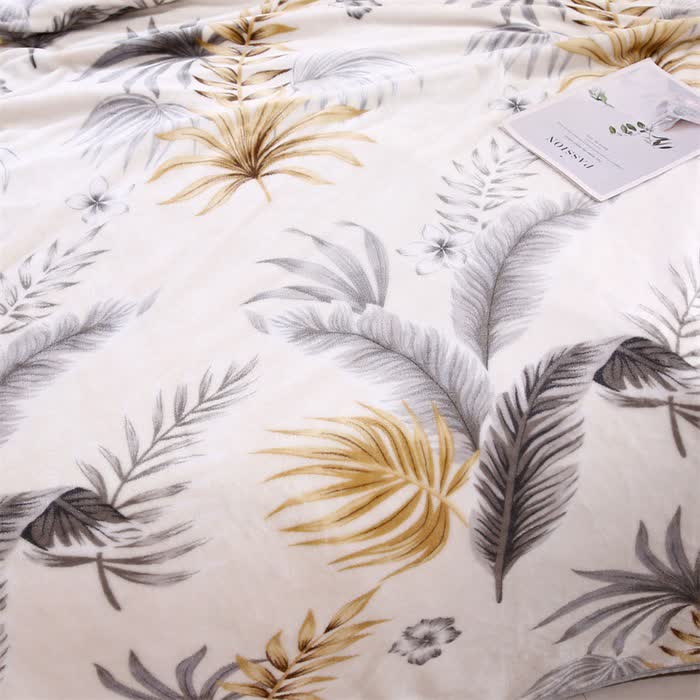 Couverture chaude à motif de feuilles - image 3