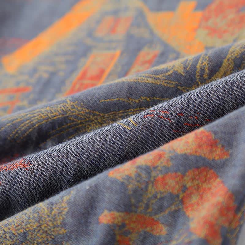 Ensemble de vêtements d'intérieur en coton jacquard à imprimé arbre rétro - image 9