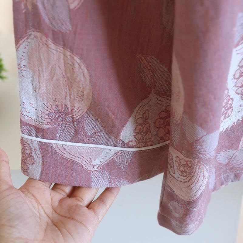 Ensemble de vêtements d'intérieur vintage en gaze de coton à motif grenade - image 6