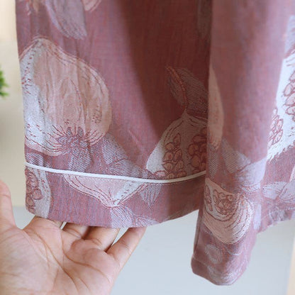 Ensemble de vêtements d'intérieur vintage en gaze de coton à motif grenade - image 6