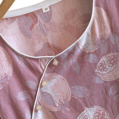 Ensemble de vêtements d'intérieur vintage en gaze de coton à motif grenade - image 5