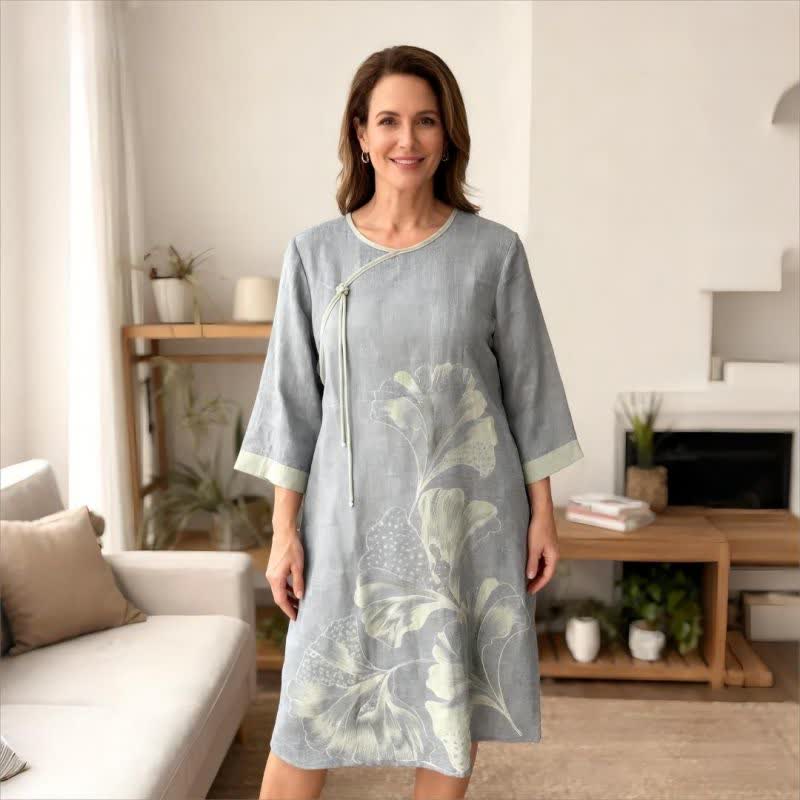 Chemise de nuit en gaze de coton inspirée des feuilles de ginkgo - image 6