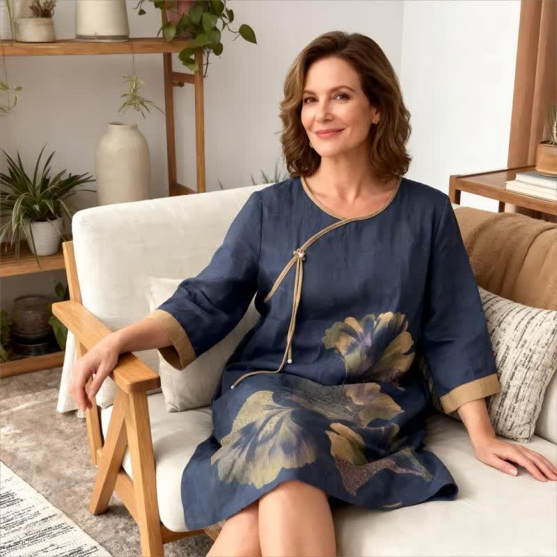 Chemise de nuit en gaze de coton inspirée des feuilles de ginkgo - image 1