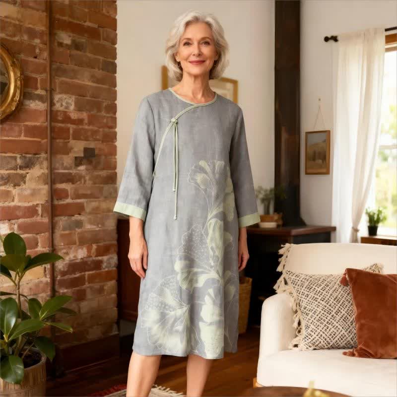 Chemise de nuit en gaze de coton inspirée des feuilles de ginkgo - image 7