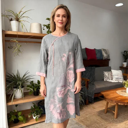 Chemise de nuit en gaze de coton inspirée des feuilles de ginkgo - image 10