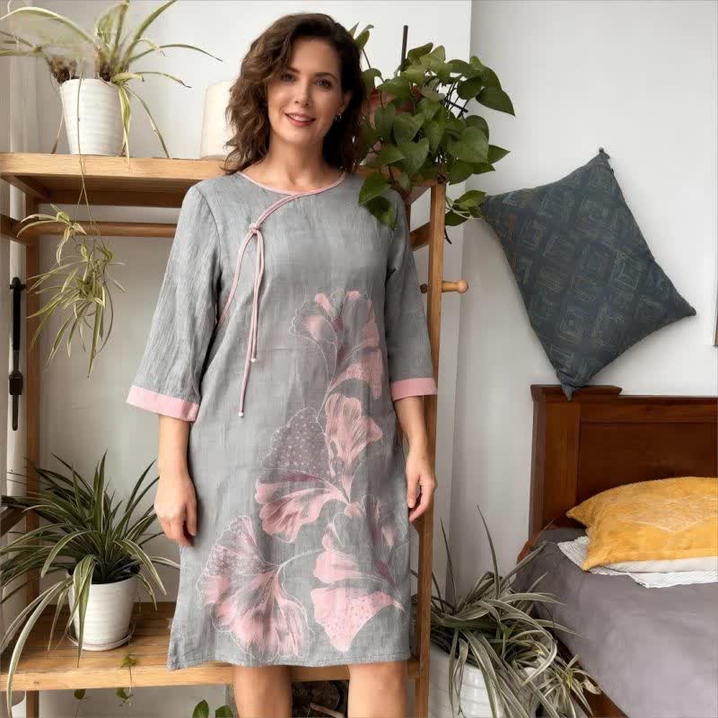 Chemise de nuit en gaze de coton inspirée des feuilles de ginkgo - image 9