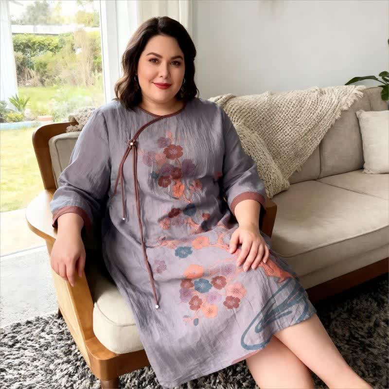 Chemise de nuit en gaze de coton inspirée des fleurs de cerisier - image 1