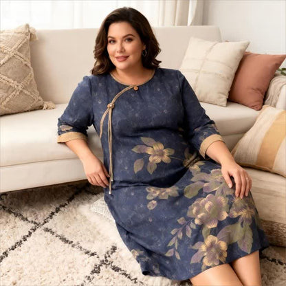 Chemise de nuit en gaze de coton à motif floral oriental - image 2