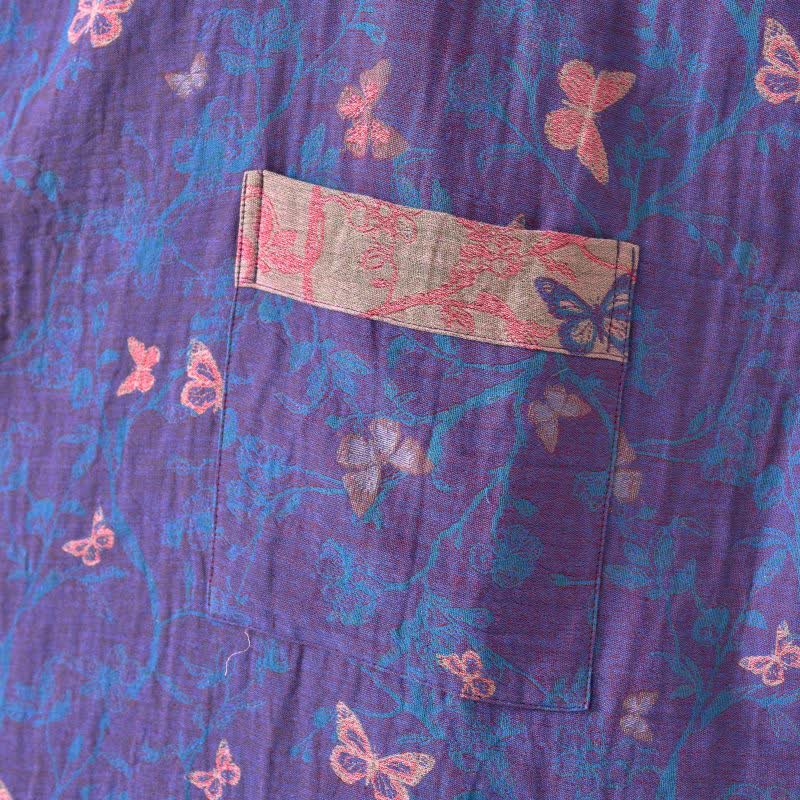 Peignoir kimono en gaze de coton à motif papillon - image 8