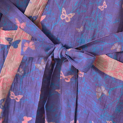 Peignoir kimono en gaze de coton à motif papillon - image 6