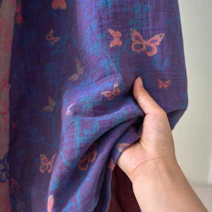 Peignoir kimono en gaze de coton à motif papillon - image 9