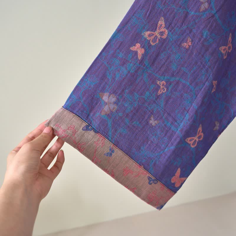 Peignoir kimono en gaze de coton à motif papillon - image 7