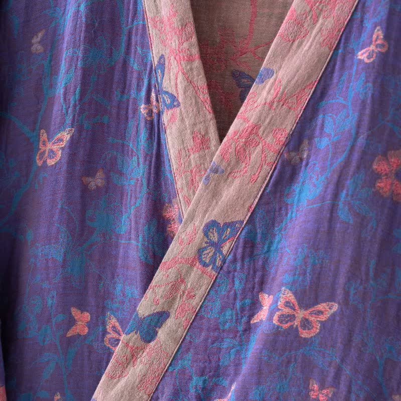 Peignoir kimono en gaze de coton à motif papillon - image 5