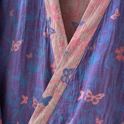 Peignoir kimono en gaze de coton à motif papillon - image 5
