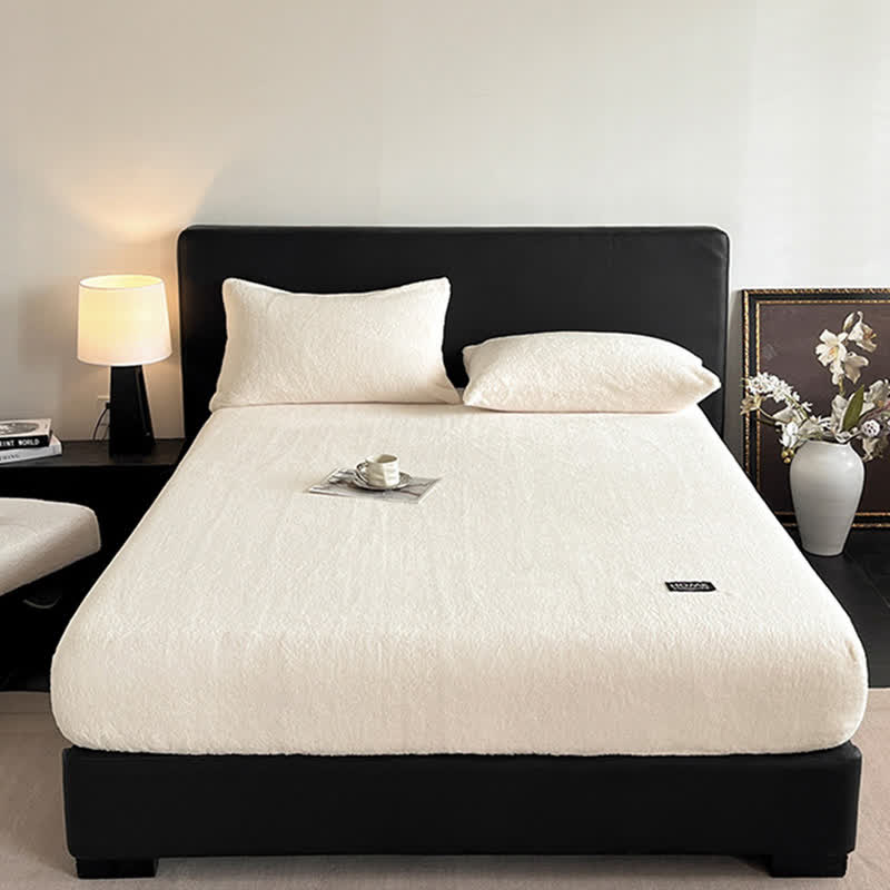 Drap-housse uni et chaud en peluche - image 7