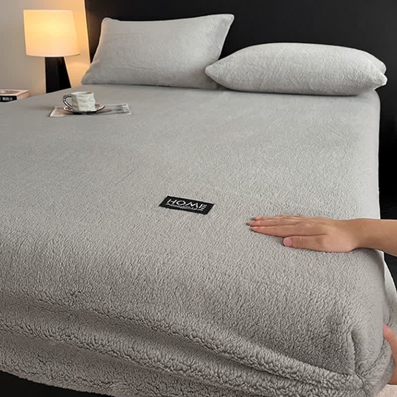 Drap-housse uni et chaud en peluche - image 10