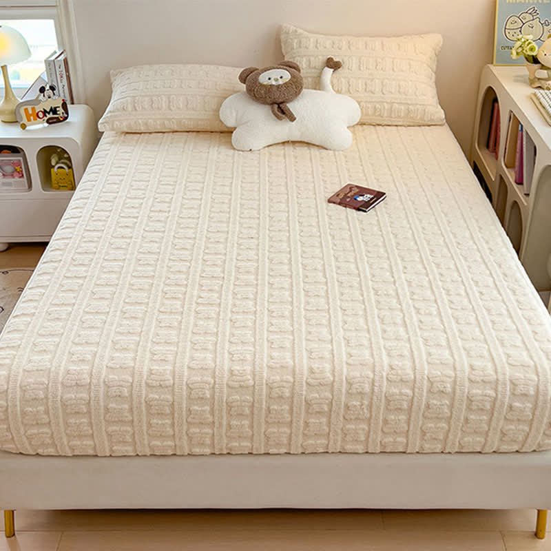 Drap-housse chaud en polaire d'ours rayé - image 16