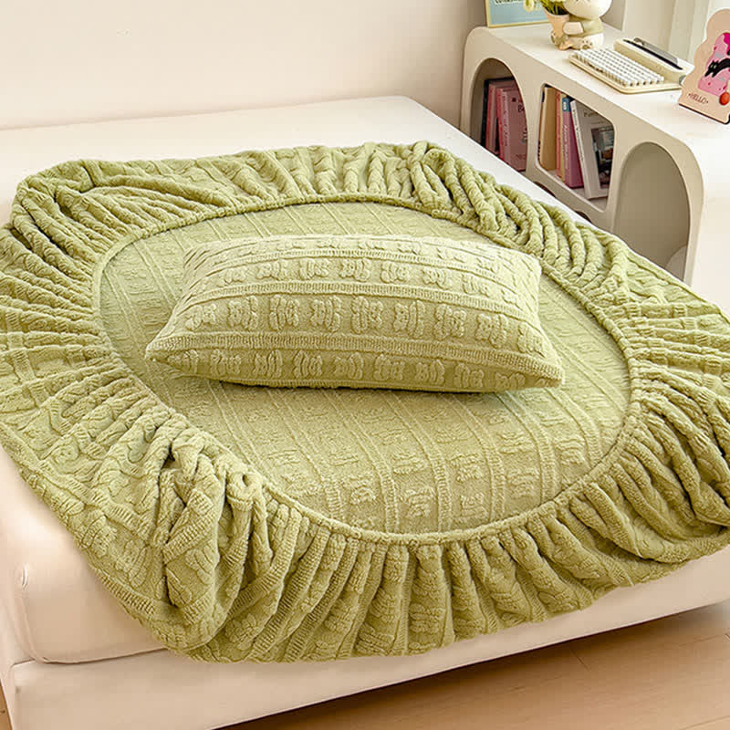 Drap-housse chaud en polaire d'ours rayé - image 4