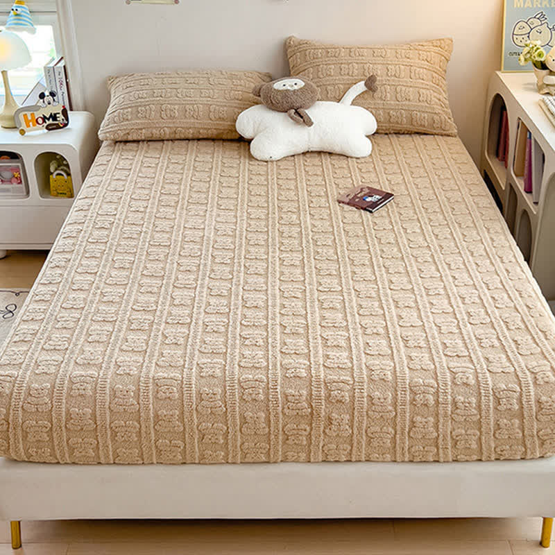Drap-housse chaud en polaire d'ours rayé - image 12