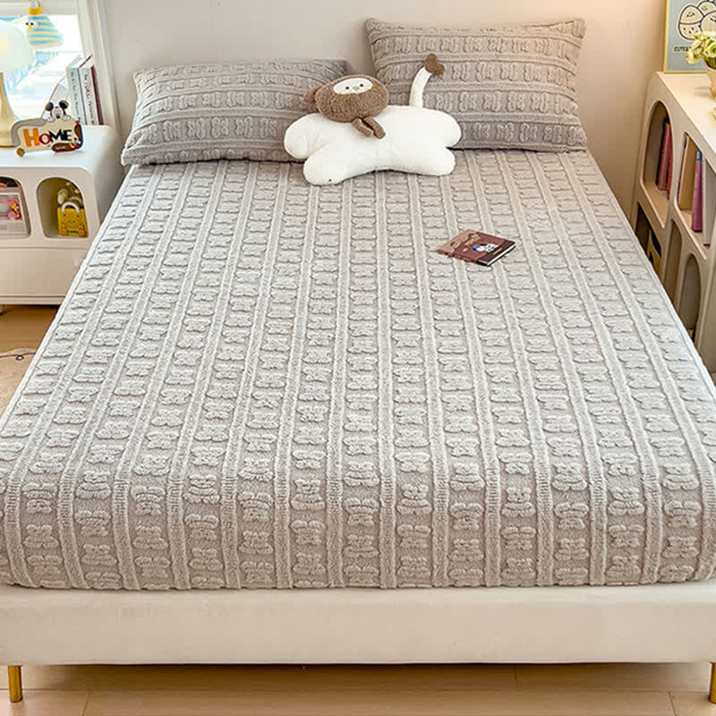 Drap-housse chaud en polaire d'ours rayé - image 14