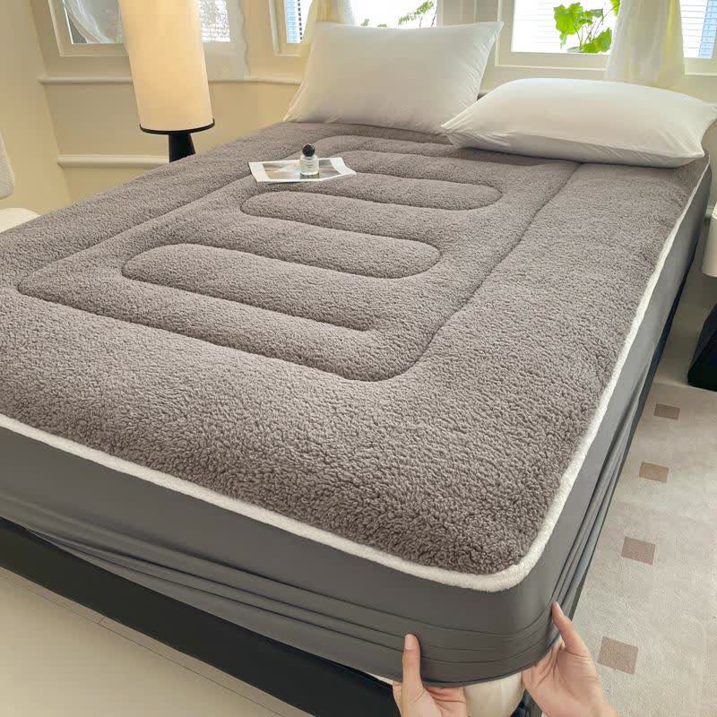 Drap-housse Sherpa uni et chaud - gris foncé - 200 cm x 220 cm - image 11