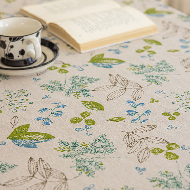 Nappe à pompons et motif de feuilles fraîches - image 3