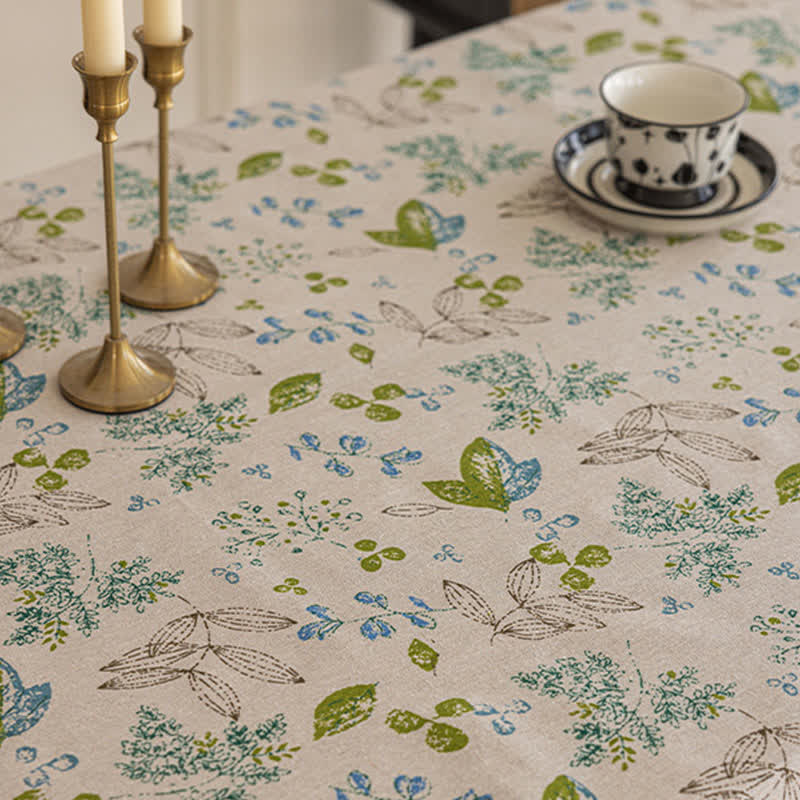 Nappe à pompons et motif de feuilles fraîches - image 4