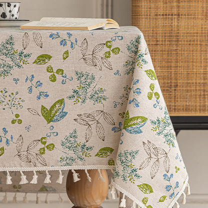 Nappe à pompons et motif de feuilles fraîches - image 2