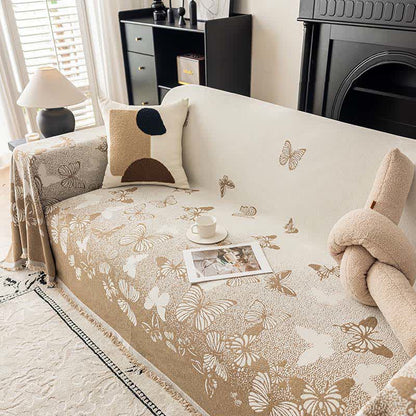 Jeté de canapé en chenille Dreamy Butterfly - Brun - 180 cm x 340 cm - image 4