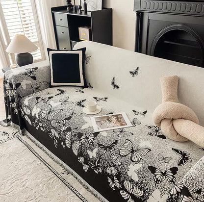 Jeté de canapé en chenille Dreamy Butterfly - Noir - 180 cm x 340 cm - image 2