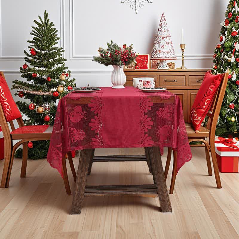 Nappe décorative avec dentelle brodée de Noël - image 2