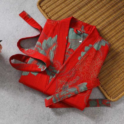 Robe yukata en gaze de coton pivoine - image 1