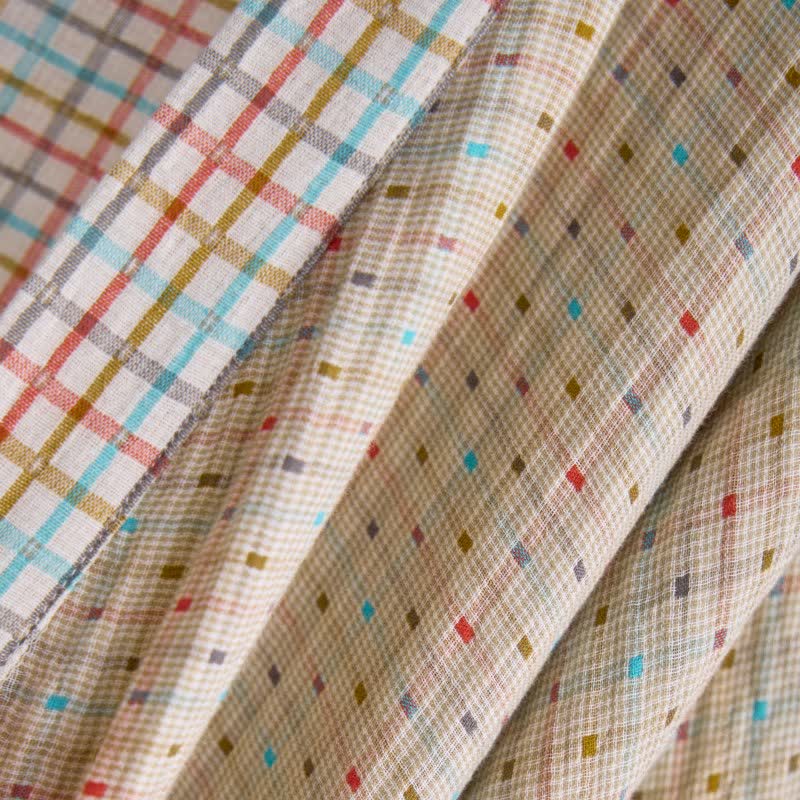 Peignoir kimono coloré en gaze de coton à motif vichy - image 5