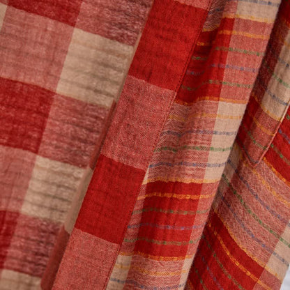 Peignoir kimono classique à carreaux en gaze de coton - image 4