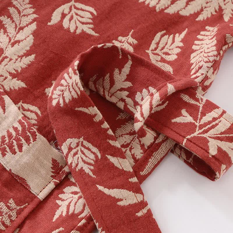 Robe Yukata kimono en gaze de coton feuille - image 3