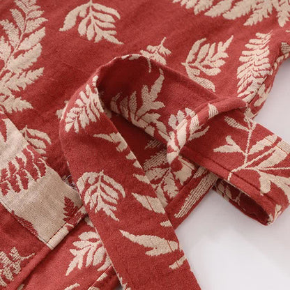 Robe Yukata kimono en gaze de coton feuille - image 3