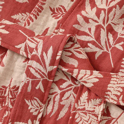 Robe Yukata kimono en gaze de coton feuille - image 4