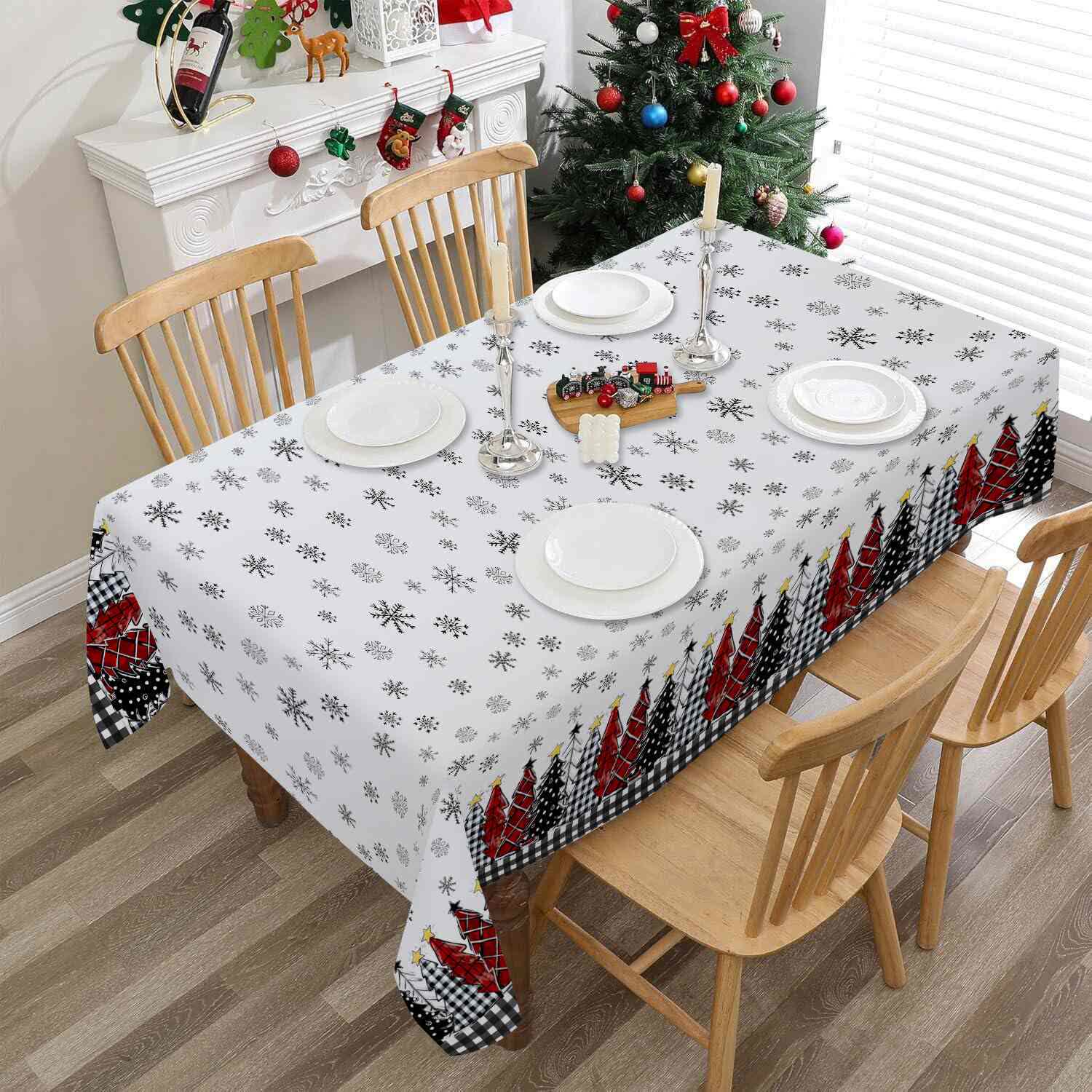 Nappe à imprimé sapin de Noël et flocon de neige - image 2