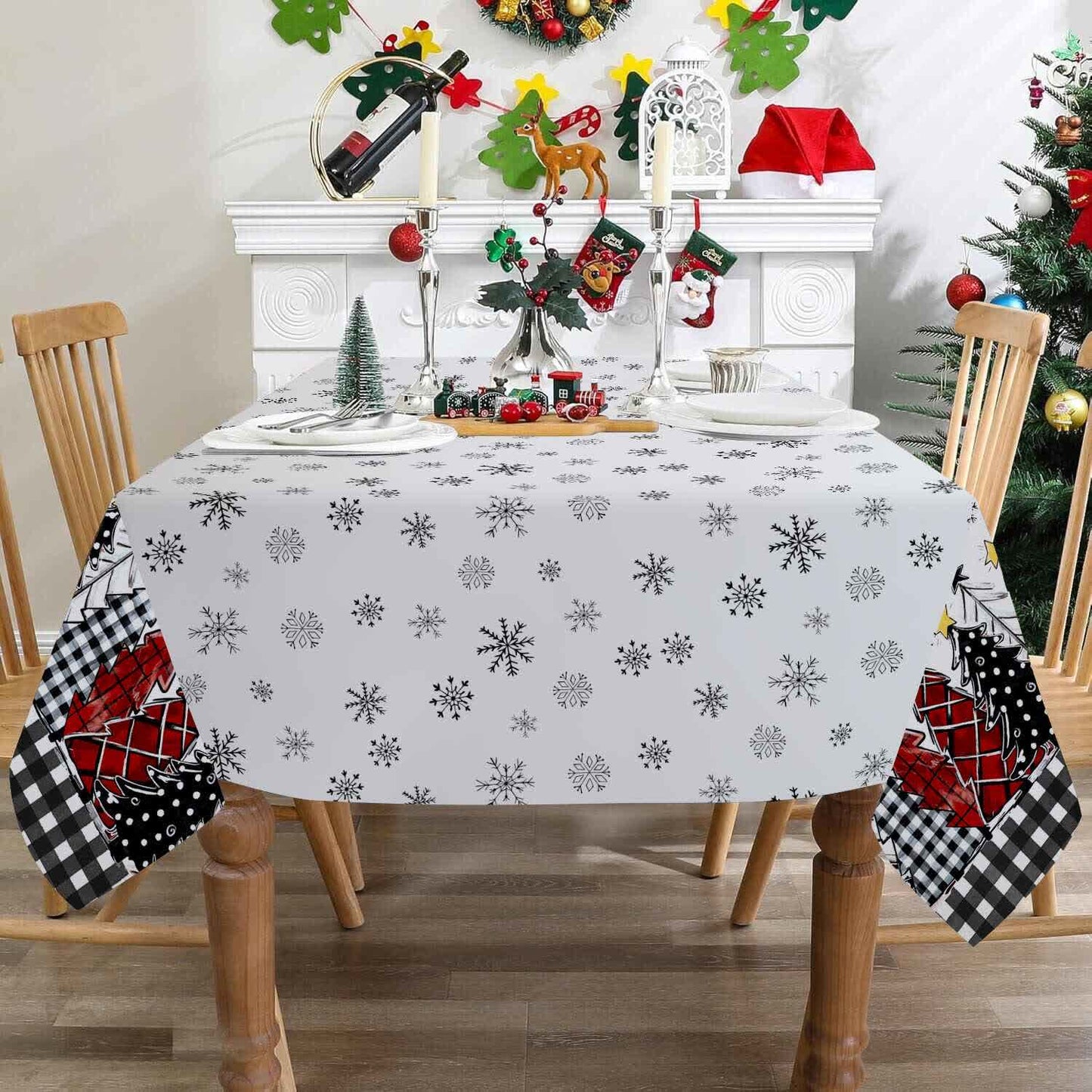 Nappe à imprimé sapin de Noël et flocon de neige - image 6