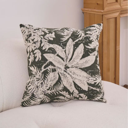 Coussin décoratif à motif de feuilles tropicales - vert foncé - 60 cm x 60 cm - image 11