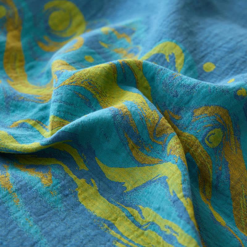 Parure de lit en gaze de coton jacquard paysage - image 3