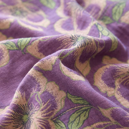 Linge de lit en gaze de coton à motif jacquard fleur de pêcher - image 5