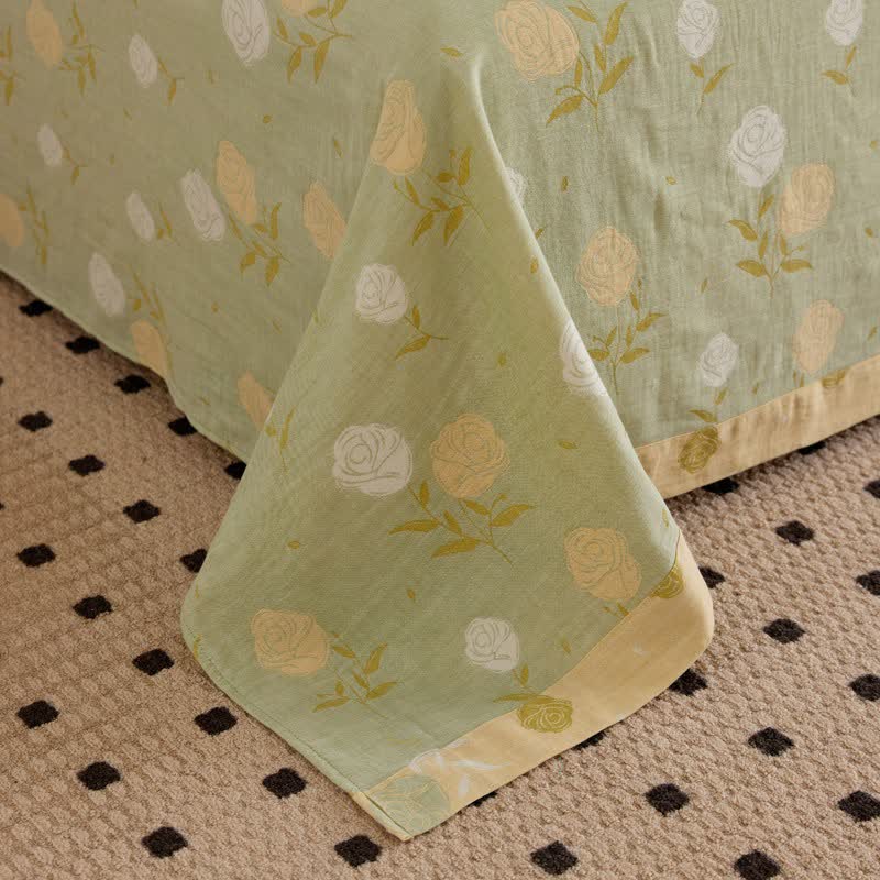 Linge de lit en gaze de coton à motif jacquard rose pastel - image 8
