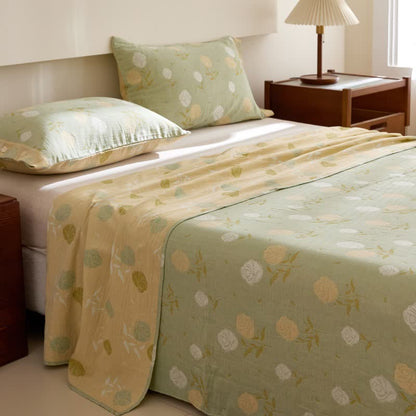 Linge de lit en gaze de coton à motif jacquard rose pastel - image 7