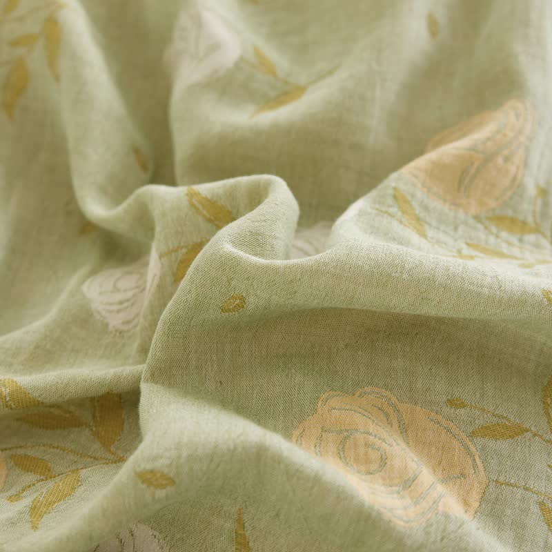 Linge de lit en gaze de coton à motif jacquard rose pastel - image 10