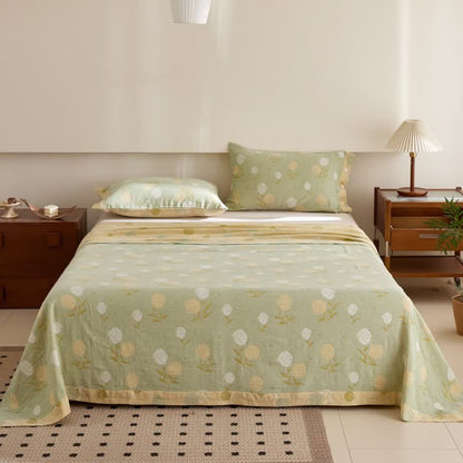 Linge de lit en gaze de coton à motif jacquard rose pastel - image 6
