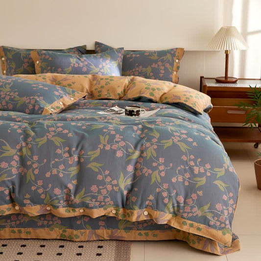 Linge de lit jacquard Campanula en gaze de coton - ensemble de literie - 220 cm x 240 cm - image 0